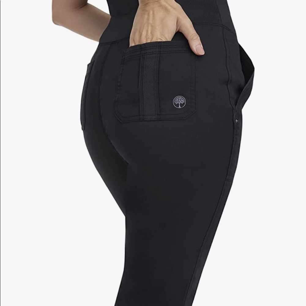 Black scrub pants women purple label healing hands